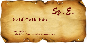 Szlávik Ede névjegykártya